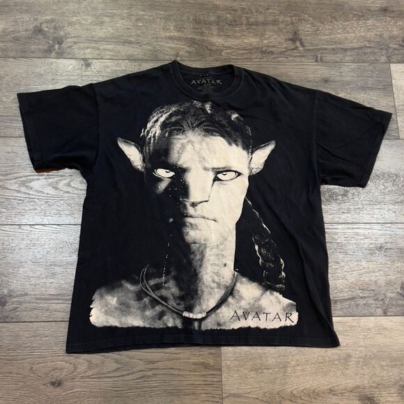 RARE! Vintage Y2K 2009 Avatar Movie Promo Big Face Black T-shirt - Men's Size XL